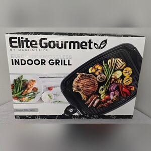ELITE EGL-3450 Smokeless Indoor Electric BBQ Grill 12" x 10"